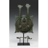 Exceptional Arcon lock; Rome, 1st-2nd century AD.Iron and bronze.Measurements: 34 x 23 cm; 7 x 3 x 2
