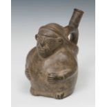 Anthropomorphic Huaco; Moche Culture, Peru, AD 400-700.Ceramics.Thermoluminescence attached.It has a