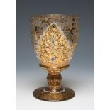 ENRIC RIERA PIERA (active in Barcelona, second third of the 20th century).Glass goblet.Signed on the