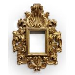 Frame. Spain, 18th century.Carved and gilded wood.It presents reinforcements in the part of the