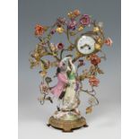 Louis XV clock; France, second half of the 18th century.Gilt bronze and porcelain.Eighteenth century