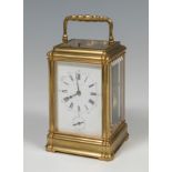 Peña y sobrino carriage alarm clock; second half of the 19th century.Bronze, brass and glass.