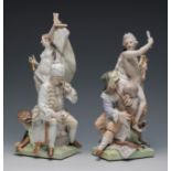 Allegories of architecture and music. Germany, 19th century.With stamp inside.One of them has faults
