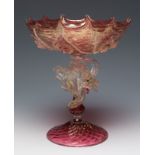 SALVIATI & CO. Murano, Venice, late 19th century.Art Nouveau goblet.Blown glass and fine gold