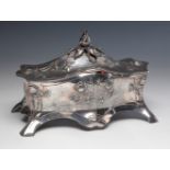 WMF Jewellery Box. Germany, early 20th century.Silver-plated tinplated metal.With contrasts.