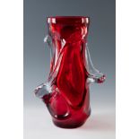 Murano vase, 1960s.Murano glass.Measurements: 37 x 24 x 23 cm.Hand blown Murano glass vase, air
