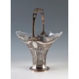 Jugendstil centrepiece, WMF. Germany, early 20th century.Silver-plated tin-plated metal and cut