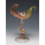 SALVIATI & CO. Murano, Venice, late 19th century.Art Nouveau goblet.Blown glass and fine gold