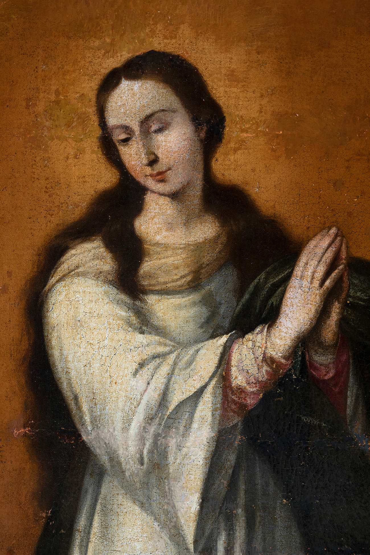 Andalusian school of the 17th century."Immaculate Conception".Oil on canvas.Re-drawn.It presents - Bild 6 aus 7
