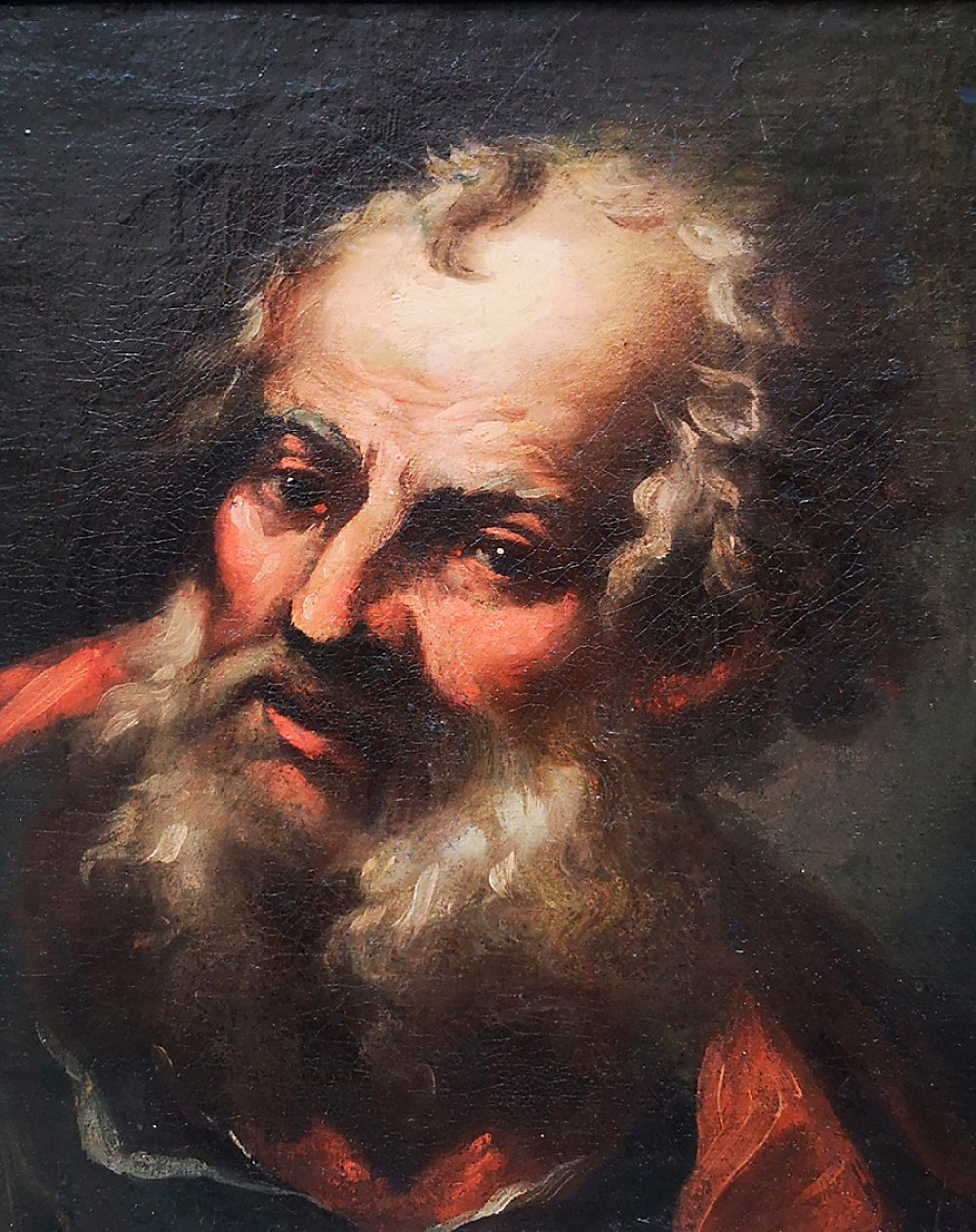 Northern Italian school, 17th century."Head of an old man".Oil on canvas.Size: 42 x 34 cm; 59 x 48