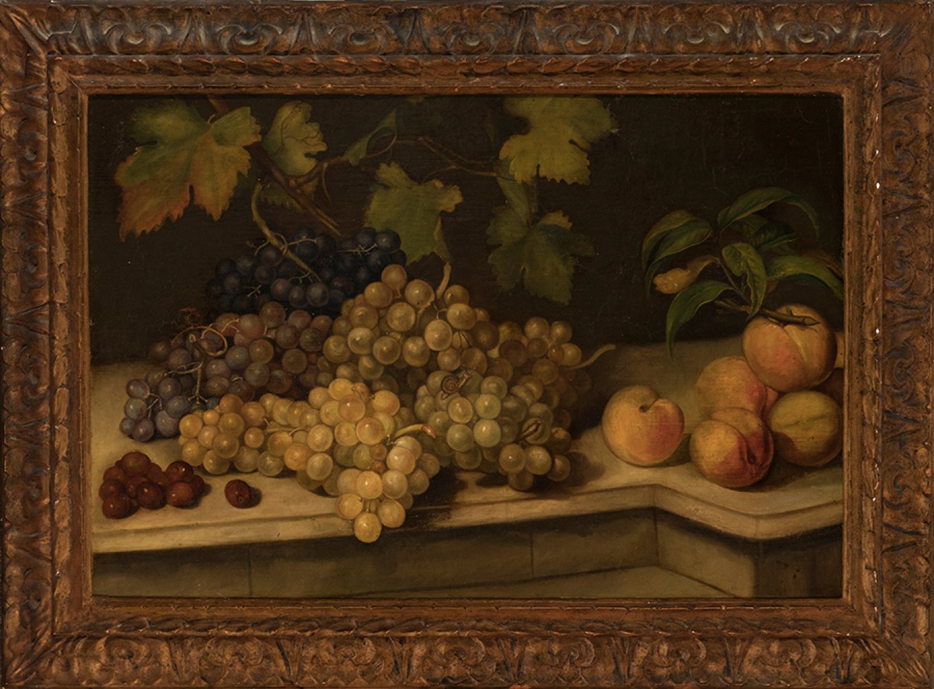 19th century Spanish school."Still life of fruit".Oil on canvas.Size: 53 x 79 cm; 71 x 97 cm ( - Bild 4 aus 4