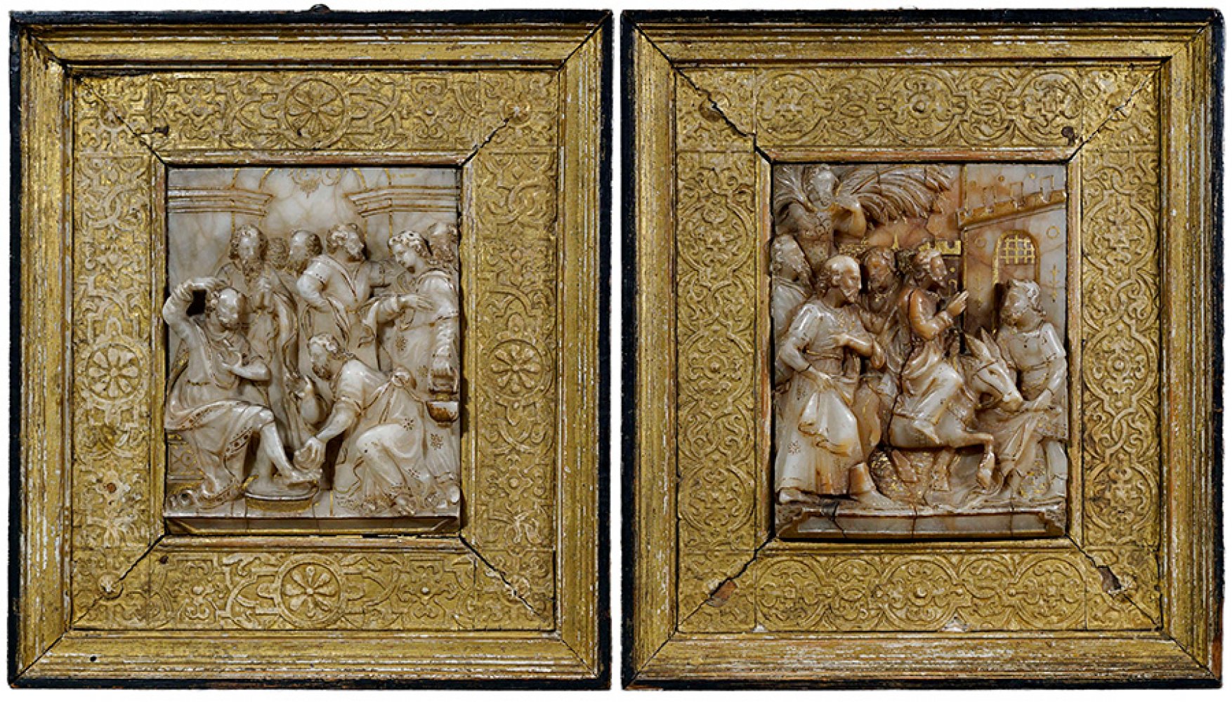 Mechelen, late 16th - early 17th century."The Entry of Jesus into Jerusalem" and "The Washing of the