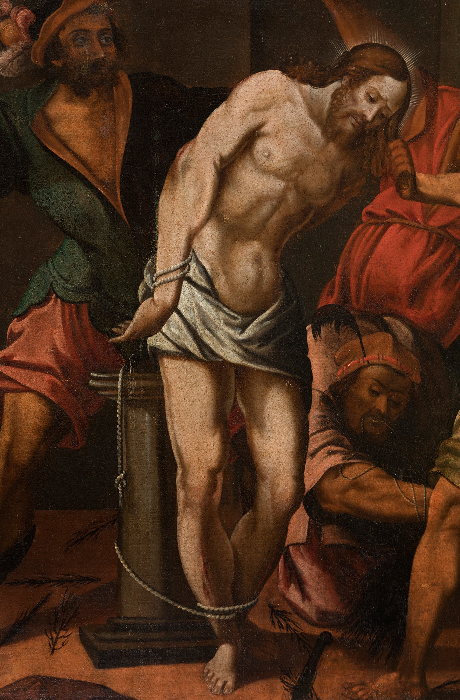 Spanish school, 17th century."The Flagellation of Christ".Oil on canvas.Relined.Period frame and - Bild 7 aus 7