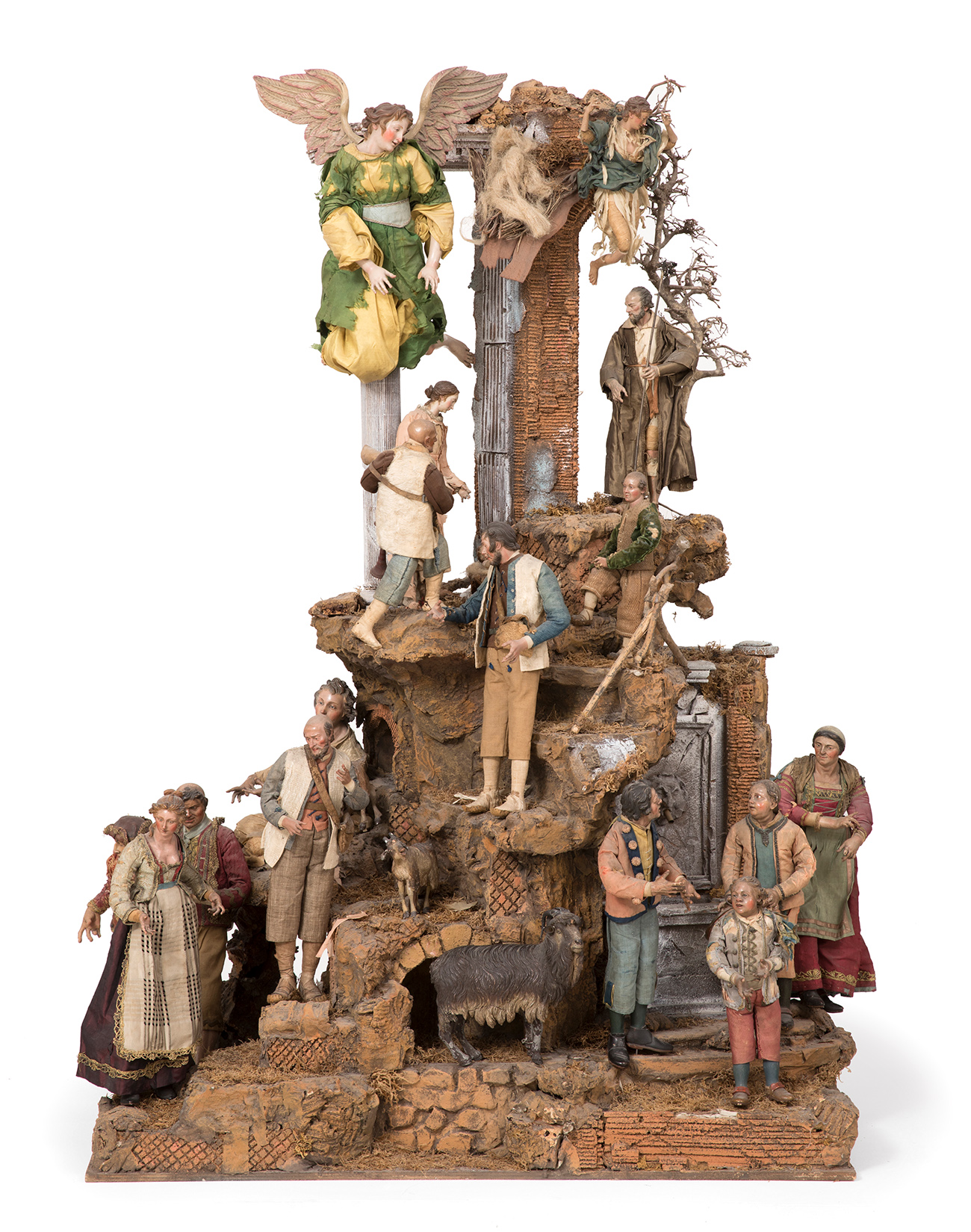 Neapolitan school; second half of the 18th century."Bethlehem".Polychrome terracotta, vitreous - Image 4 of 7