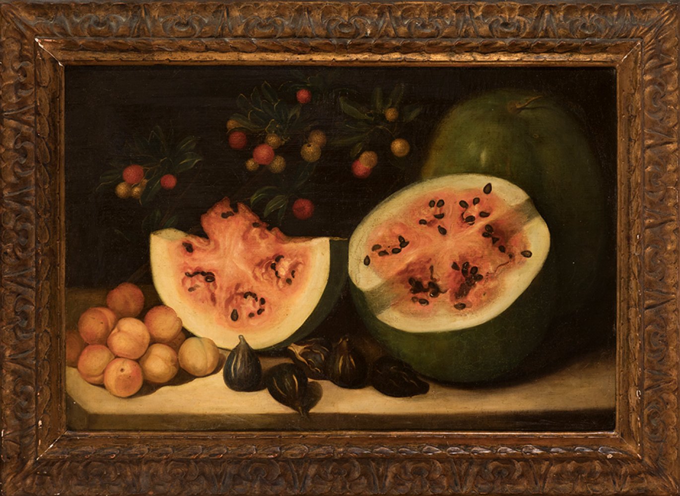 19th century Spanish school."Still life of fruit".Oil on canvas.Size: 53 x 79 cm; 71 x 97 cm ( - Bild 3 aus 4