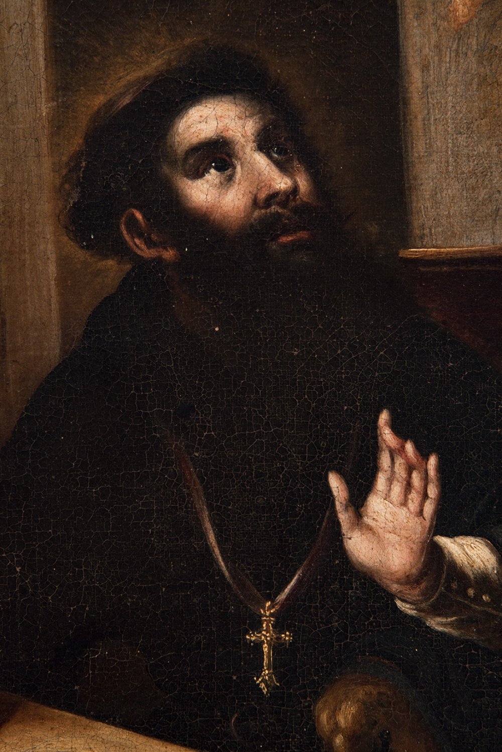 Attributed to ANDRÉS PÉREZ (Seville, 1660- 1727)."Vision of Saint Augustine".Oil on canvas.Re- - Bild 5 aus 7