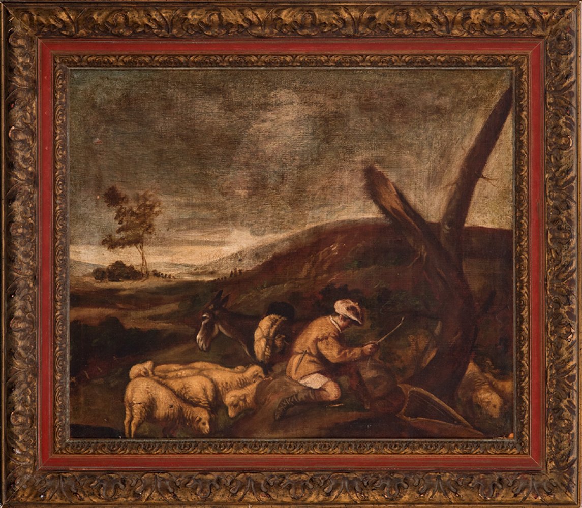 Workshop of PEDRO DE ORRENTE (Murcia, 1580 - Valencia, 1645)."Pastoral scene for a passage from - Bild 5 aus 6