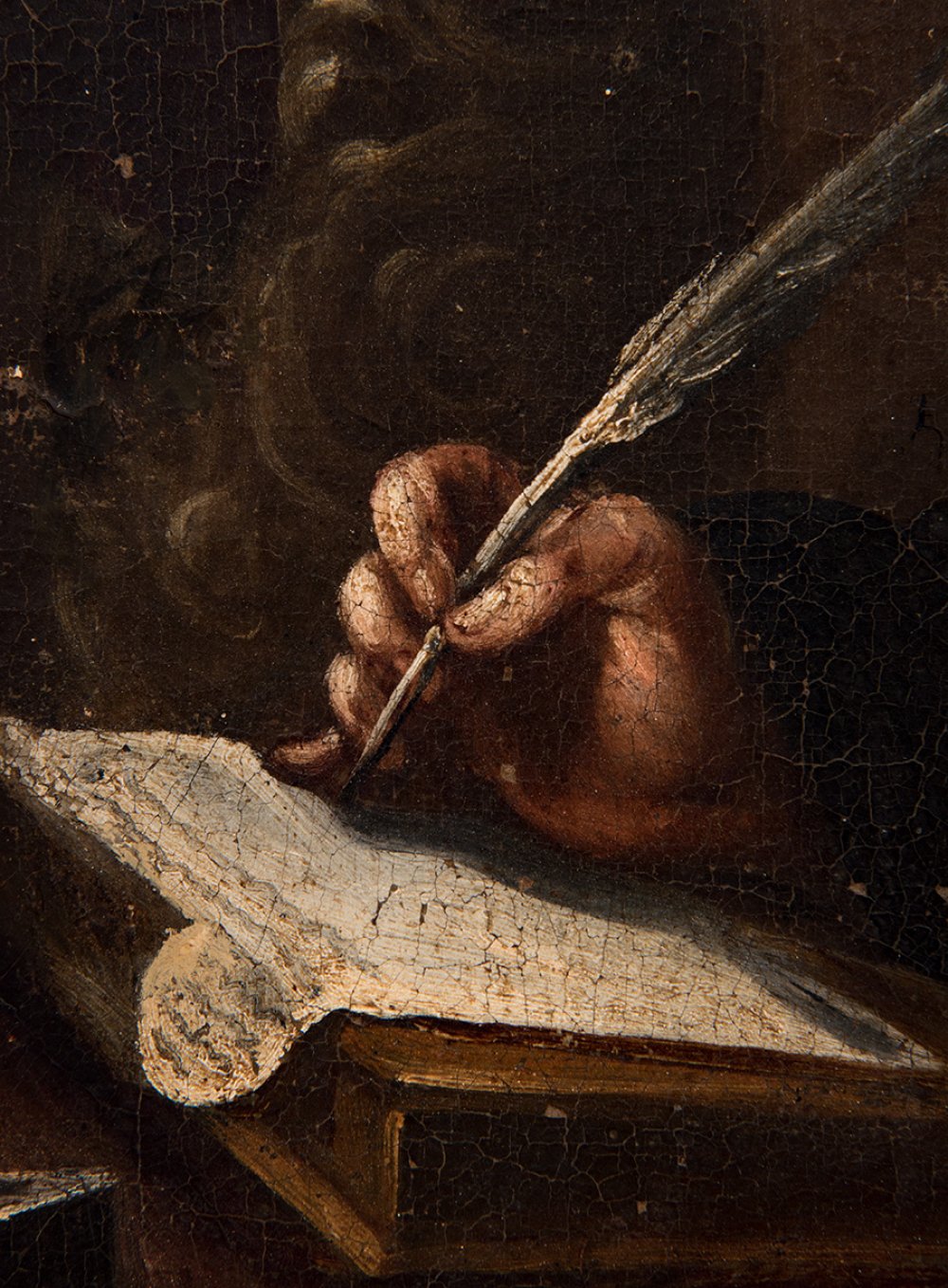 Attributed to ANDRÉS PÉREZ (Seville, 1660- 1727)."Vision of Saint Augustine".Oil on canvas.Re- - Bild 4 aus 7