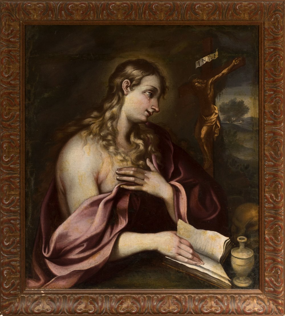 Neapolitan school; late 17th century."Penitent Magdalene".Oil on canvas. Re-retouched.It has - Bild 4 aus 4