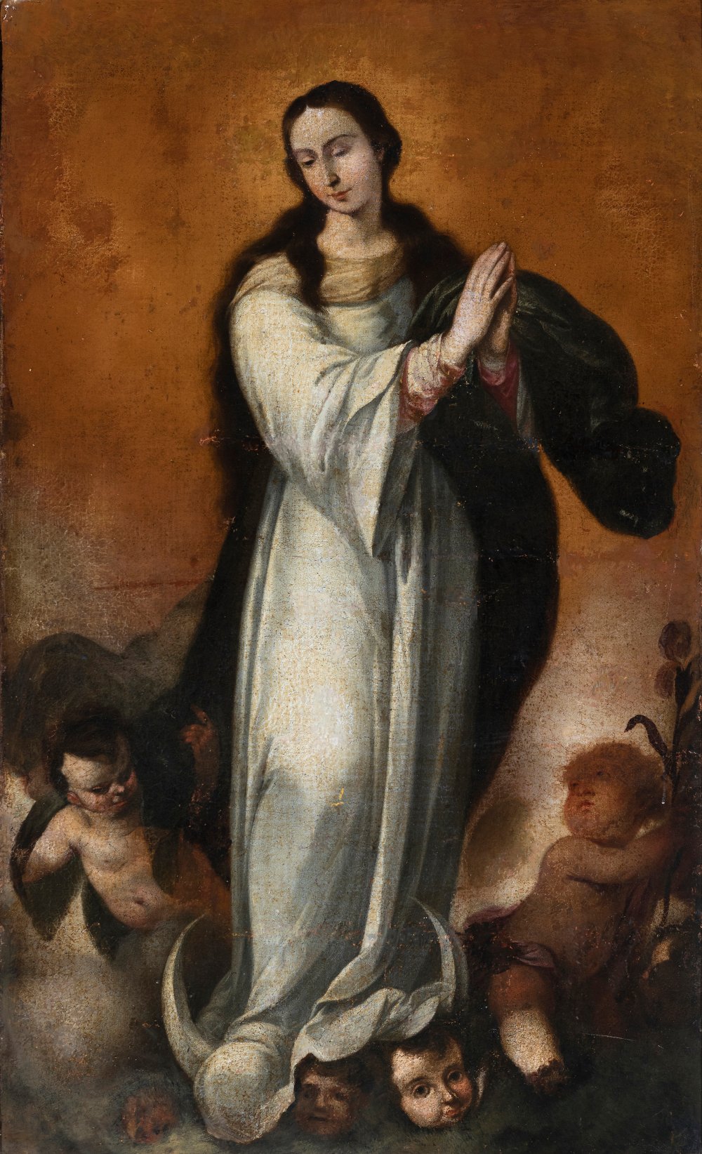 Andalusian school of the 17th century."Immaculate Conception".Oil on canvas.Re-drawn.It presents