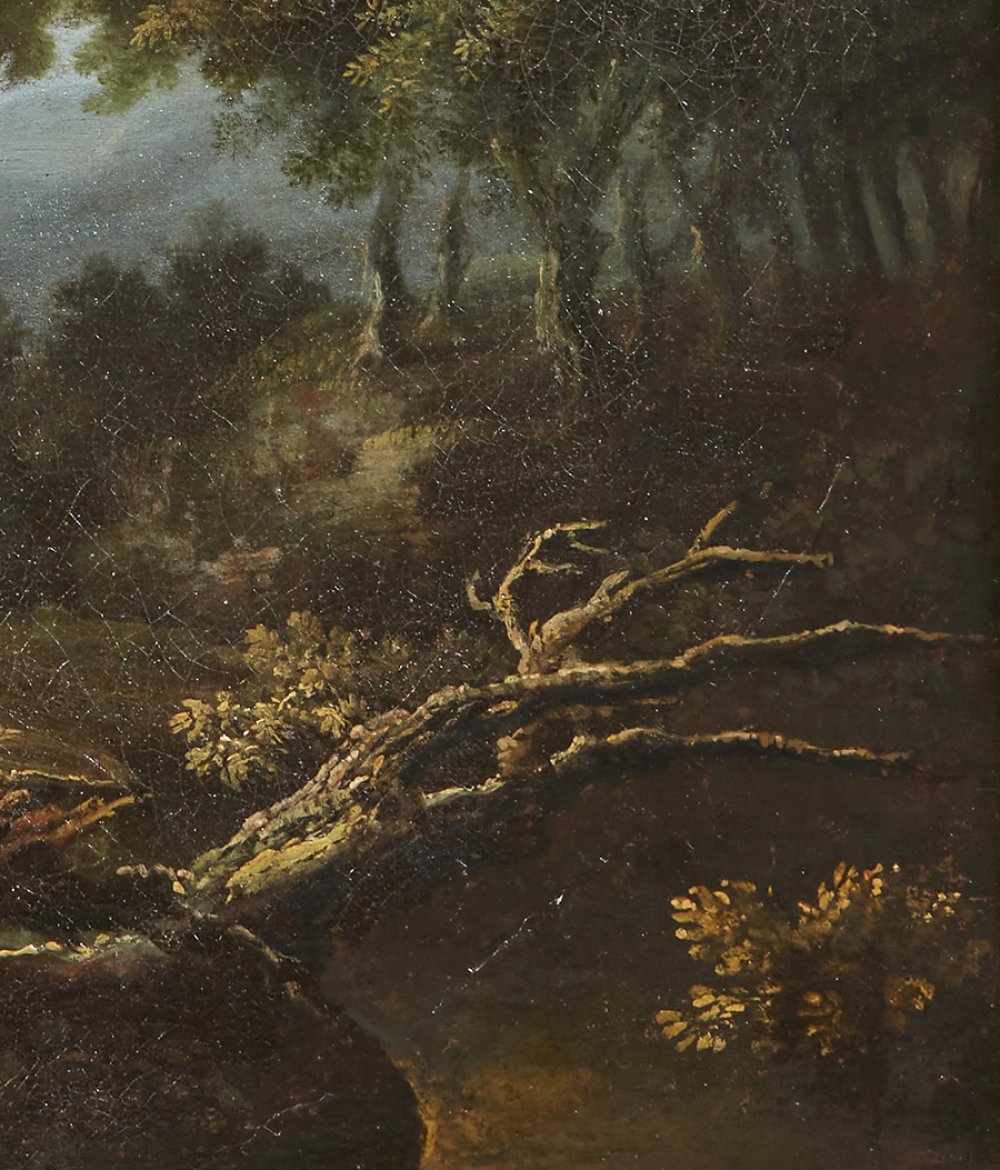 Italian school, early 18th century."Landscape with hunter and dog".Oil on canvas.Measurements: 71, - Bild 4 aus 6