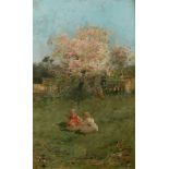 VICENTE MARCH Y MARCO (Valencia, 1859 - 1927)."Country scene".Oil on panel.Provenance: Private