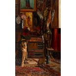 Spanish school, ca.1900."Interior.Oil on canvas.Signed "J. Sañes" and dated in the lower right