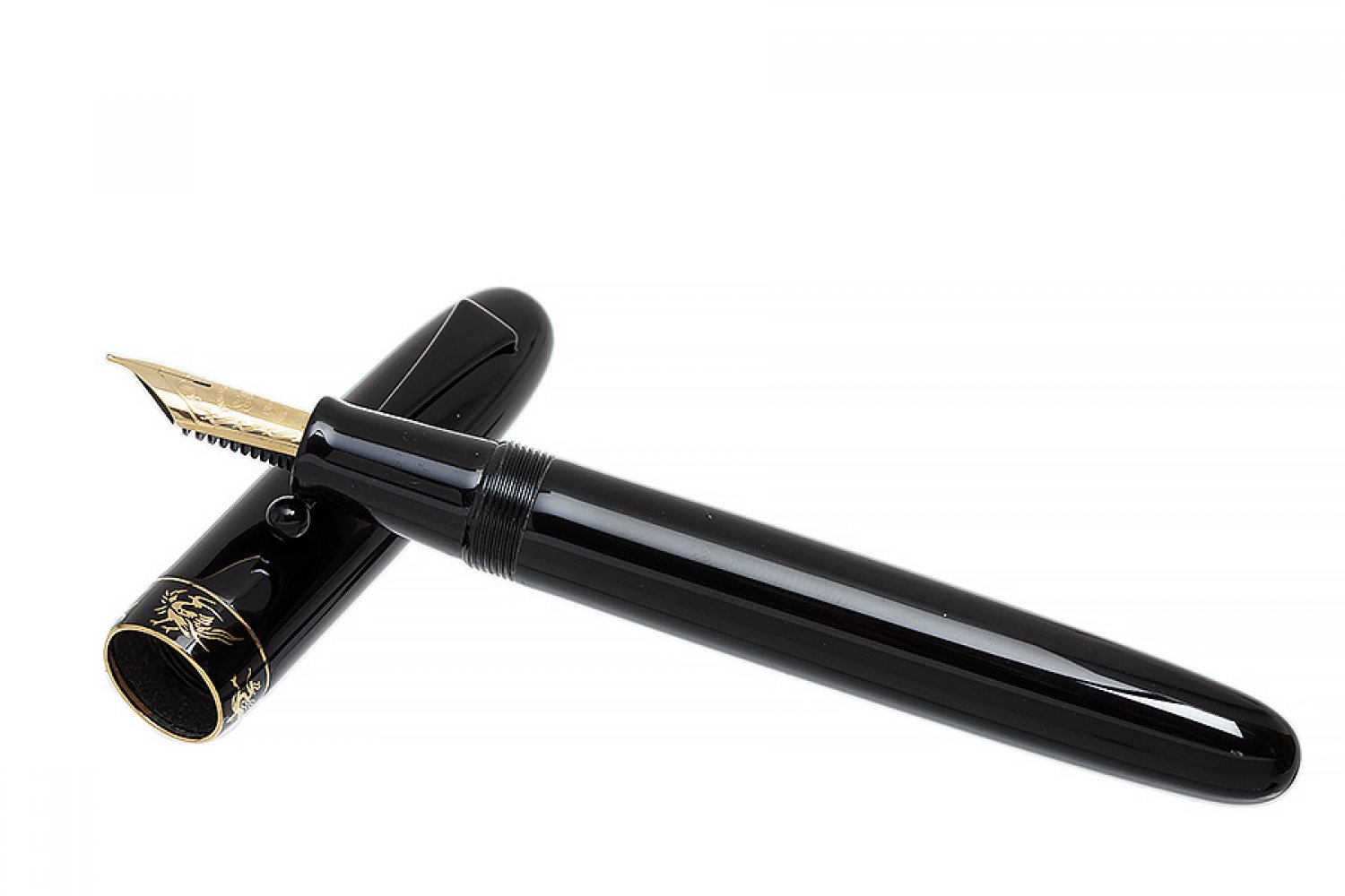 PILOT "80TH ANNIVERSARY" FOUNTAIN PEN.Barrel in black resin and yellow gold.Limited edition.18kt - Image 2 of 3