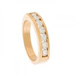 Ring in 18kt yellow gold with seven brilliant-cut diamonds, H colour, VS purity VS and ca. 0.70 cts.