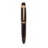 MONTBLANC MEISTERSTÜCK 144 "75TH ANNIVERSARY" FOUNTAIN PEN.Black resin barrel and rose gold plated