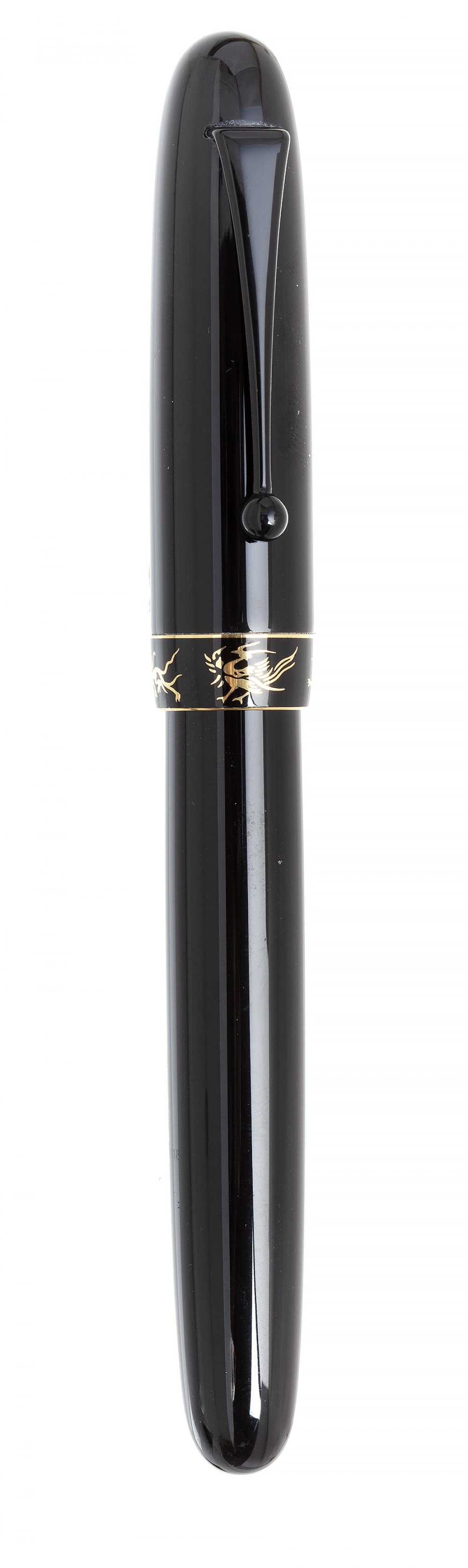 PILOT "80TH ANNIVERSARY" FOUNTAIN PEN.Barrel in black resin and yellow gold.Limited edition.18kt