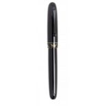 PILOT "80TH ANNIVERSARY" FOUNTAIN PEN.Barrel in black resin and yellow gold.Limited edition.18kt