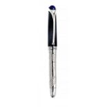 OMAS "MOON" FOUNTAIN PEN, 1969.Blue celluloid barrel with glitter and silver.Limited edition.Nib