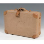 LOEWE vintage suitcase.Leather and suede lining. Golden chrome clasps.With interior briefcase.