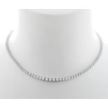 18kt white gold rivière necklace with diamonds, brilliant-cut, H colour, VS clarity, in gradation,