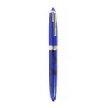 RECIFE "ANDY WARHOL" FOUNTAIN PEN.Blue and black resin barrel and silver details.Limited edition.