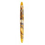 JEAN PIERRE LEPINE "SAMBA MODEL" FOUNTAIN PEN...Orange and blue resin barrel with gold plated