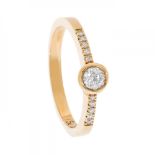 Solitaire ring in 18k yellow gold. With central brilliant-cut diamond, weight ca. 0.30 cts., set