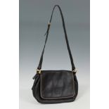 LOEWE.Leather bag.Bag made of black leather that has a rectangular body, with a large flap that