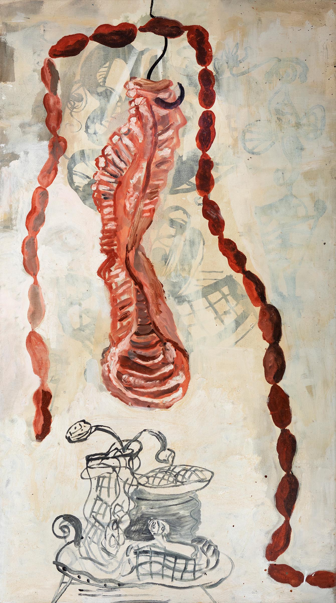 SANTI MOIX (Barcelona, 1960)."Lamb ribs", 1988.Oil on canvas.Signed on the back.Size: 168 x 94 cm.