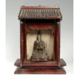 Domestic altar shrine; China, Qing dynasty, 19th century.Carved and lacquered wood.Measurements: