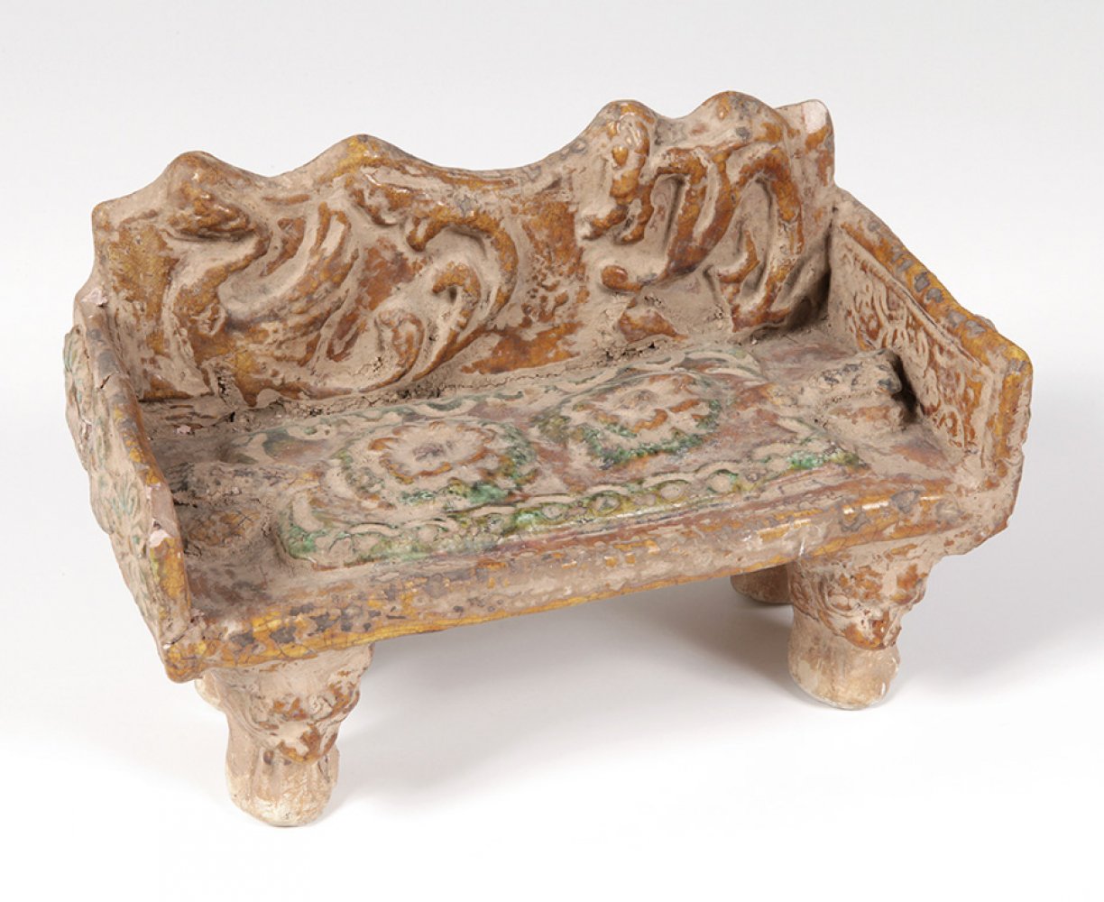 Ceremonial funerary object; China, Tang dynasty, 618-907.Glazed terracotta.With potter's seal.