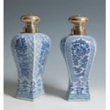 Pair of Chinese vases. Qing dynasty, Kangxi period, 18th century.Hand-painted porcelain.Size: 26 x