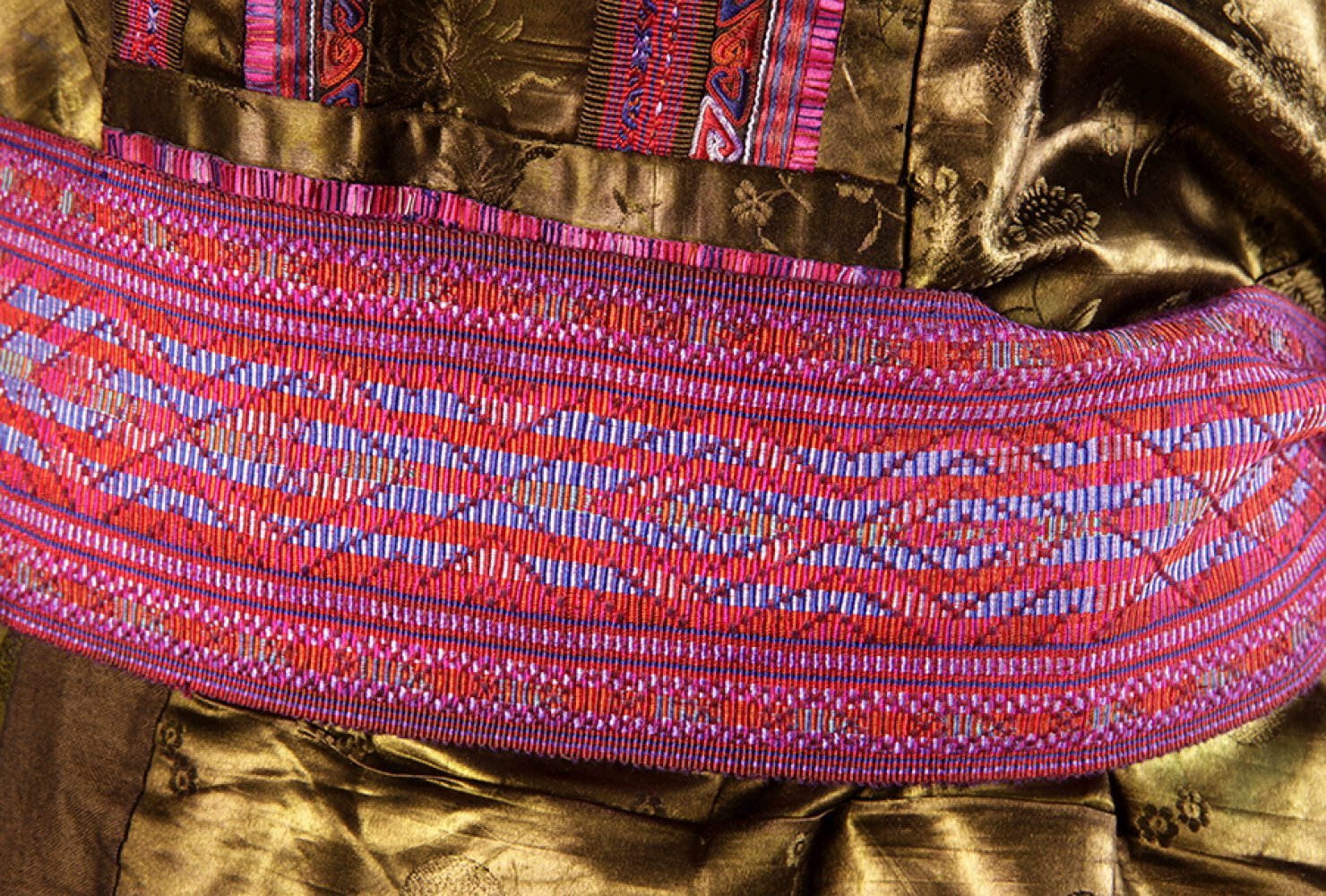 Hmong women's costume; Huanping, China.Silk and cotton.Measurements: 74 cm skirt length; 80 cm - Image 2 of 4