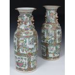 Pair of vases after models of the Green Family; Canton, China 19th century.Enamelled porcelain.The