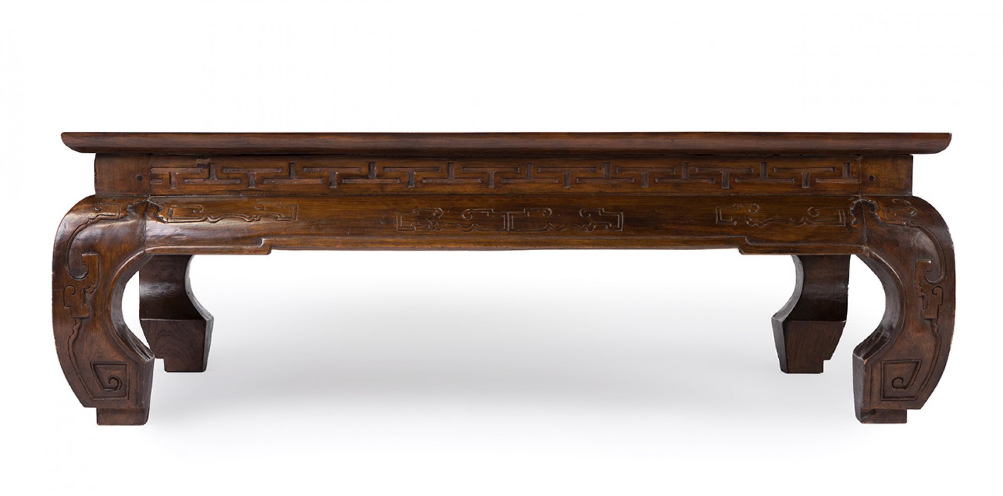 Coffee table. China, Qing Dynasty, 19th century.Carved and chiselled rosewood.Marble in the - Image 6 of 6
