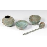 Collection of kitchen utensils; China, Han dynasty, 206 BC. - AD 200.Bronze.Measurements: 26 x 18