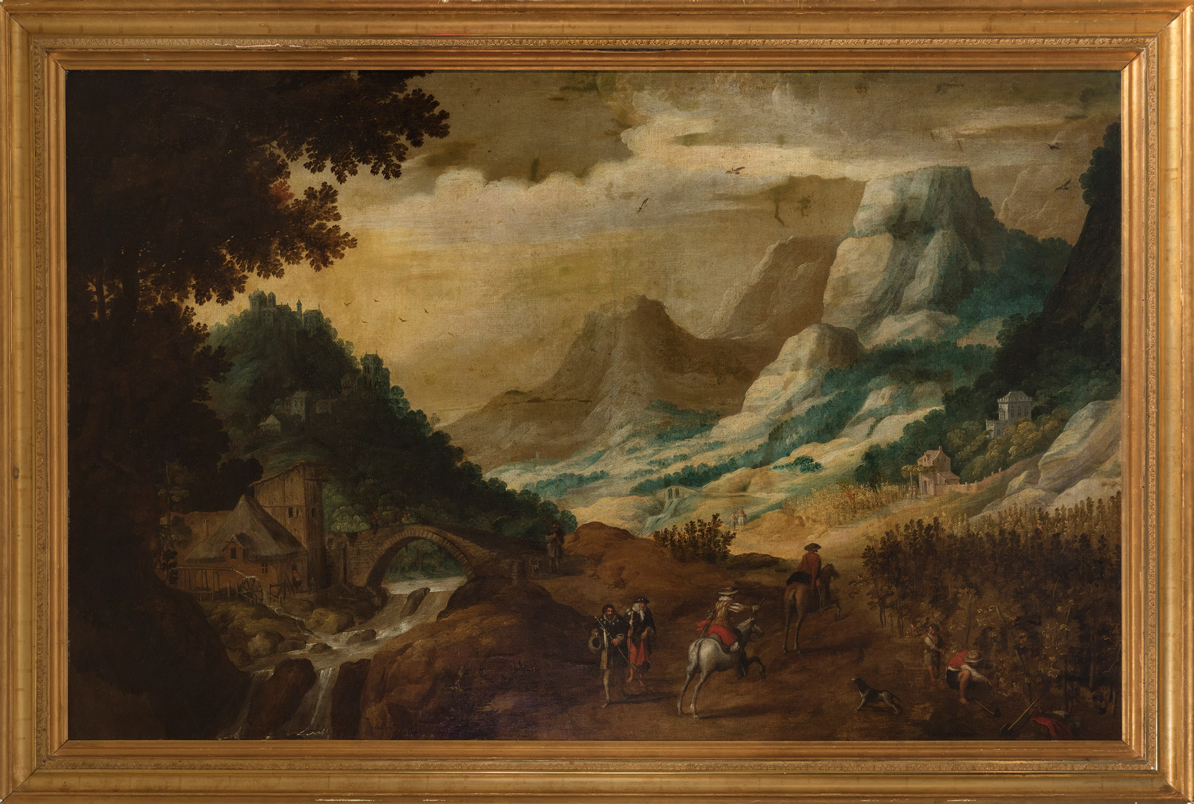 Flemish school; mid-17th century."Landscapes".Oil on canvas.The two paintings are re-drawn.They - Image 5 of 7