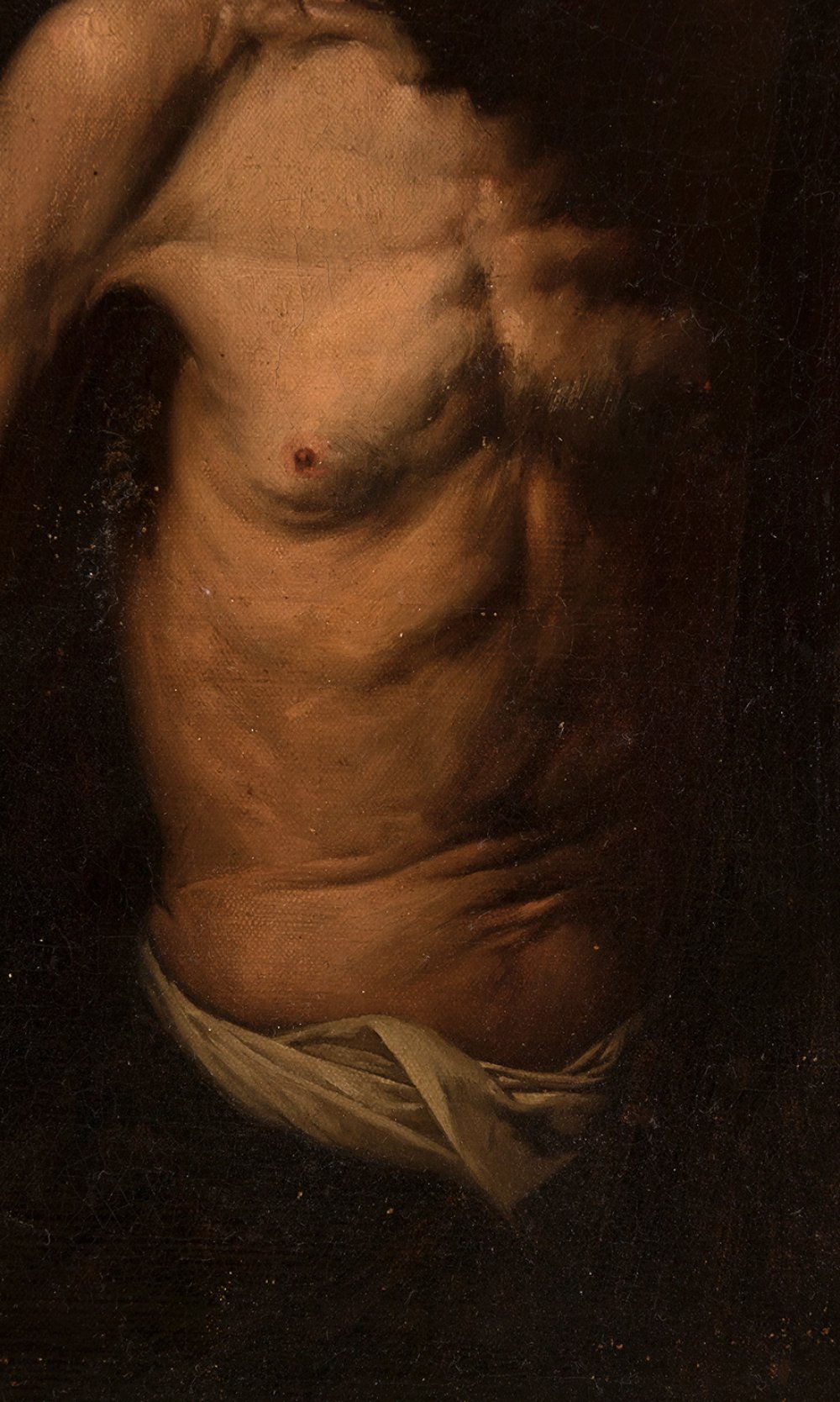 School of JOSÉ DE RIBERA (Xátiva, Valencia, 1591 - Naples, 1652); 18th century."Saint Andrew".Oil on - Image 2 of 6