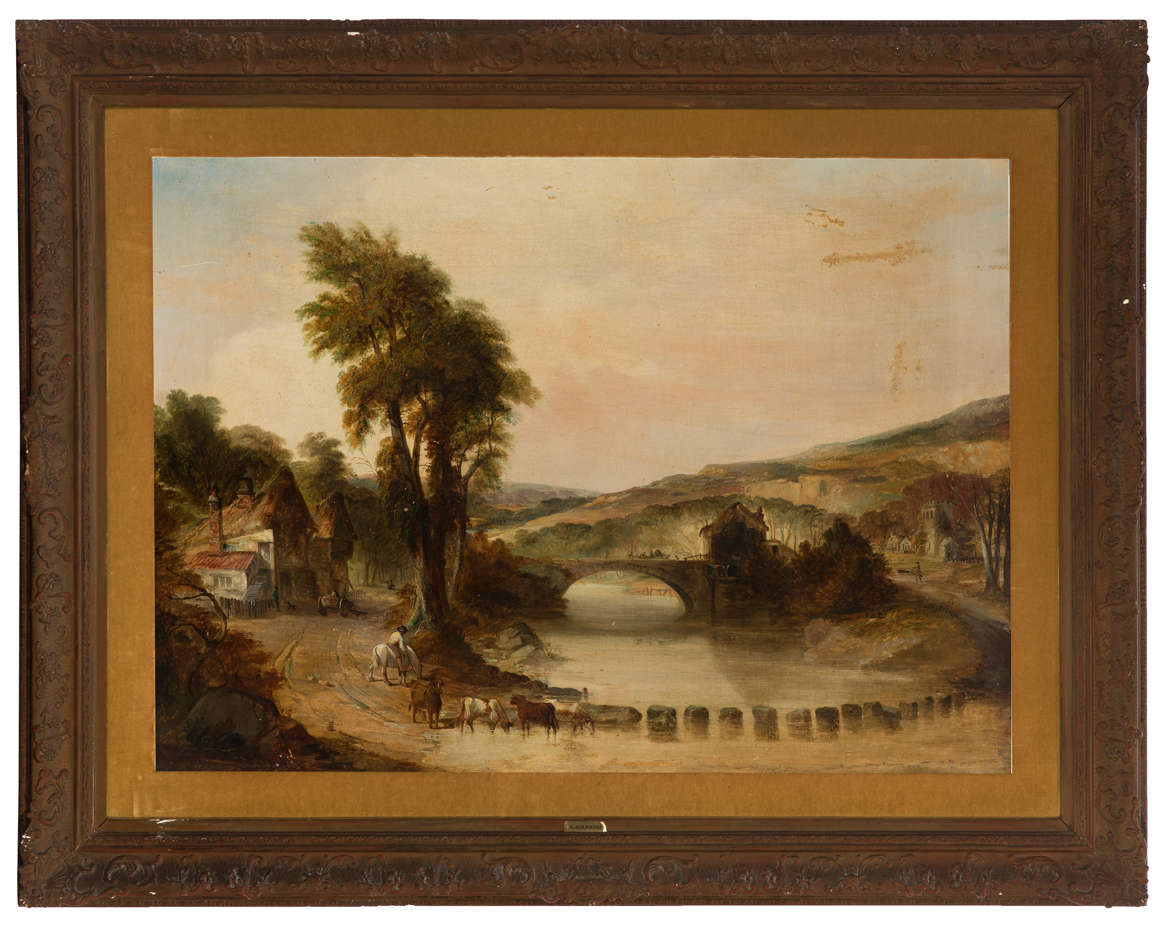 Dutch school, late 18th century, early 19th century."Landscape.Oil on canvas.Re-drawn in the 19th - Image 5 of 7